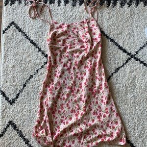 Nasty Gal Bright Shoulder Tie Floral Mini Dress